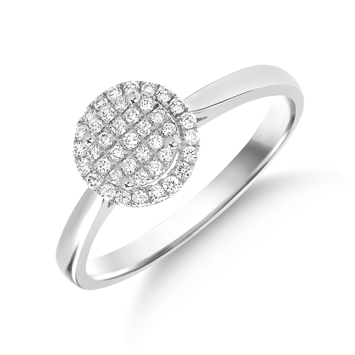 Gyűrű 14K-os fehér aranyból 0.19ct gyémánttal